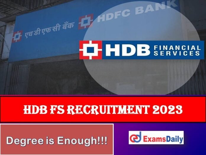 HDB Financial Services Recruitment 2023 Out – Degree Candidates Needed Apply Online!!!