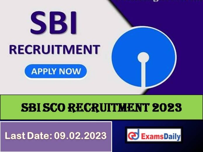 SBI SCO Recruitment 2023 Out – Selection via Shortlisting & Interview Only!!!
